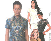 Asian style Cheongsam tops sewing pattern Chic modern tops pattern McCalls 9471 Sz 8 to 12 out of print pattern