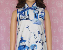 Girl chinese A-line qipao, cheongsam for children, girl qipao.