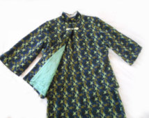Vintage Cheongsam Dress and Jacket Mandarin Collar Short Sleeve Matching Jacket