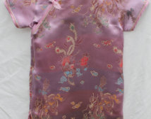 Child's pink vintage cheongsam; size 4