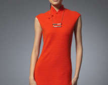 Shanghai Tang Red Dress/Day-dress/Evening-dress/Party dress/Qipao Dress Size S