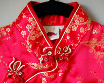 1990s Red Traditional Qipao Dress