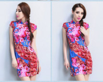 Chinese elements skirts,Cotton and linen robe, dress, print dress, comfortable dress, Coat skirt,Improved qipao dress