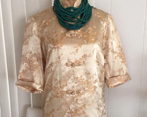 Vintage Alfred Shaheen Hawaii Cheongsam Asian Dress -- Size M-L
