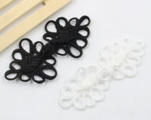 4 pairs 5.31*2.36 inch DIY Manual Black/White Chinese Cheongsam Frog Buttons for Tang suits