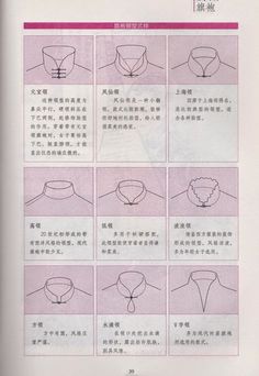 The different types of Qipao collars. From the more traditional to modified modern versions..... #cheongsam #mandarincollar