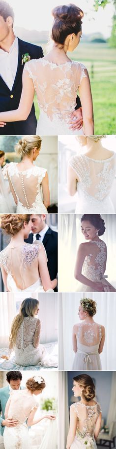 30 Gorgeous Real Brides’ Illusion Gowns - Illusion Back