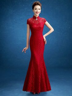 Lace Fishtail Cheongsam / Qipao Wedding Dress - CozyLadyWear