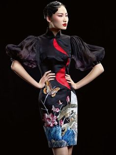 Modern cheongsam. Interesting design!
