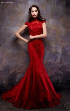 Chinese Wedding Lace Gown