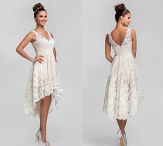 Wholesale Mermaid Dresses - Buy Real Images!Shoulder Straps Scoop High-Low Lace Short Wedding Dresses 2014, $139.0 | DHgate
