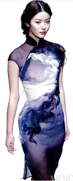 Modern qipao in sheer silk