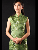 Spring Green Peony Qipao
