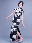 Peaceful White Peony Chinese Cheongsam