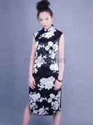 Precise Black Chinese Silk Dress
