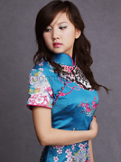 Teal Peony Basket Silk Cheongsam