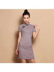 Classic Hounds Tooth Checks Casual Qipao 