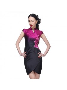 Ombre Modern Cheongsam with Embroidered Peony- "Blossom" (Two Color Options)