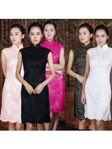 Scalloped Lace Cheongsam - "Waves“