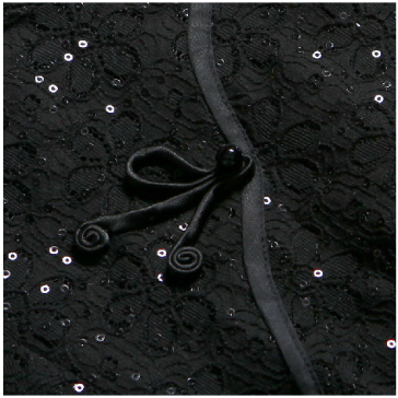 Black sequins lace modern mini qipao short Chinese cheongsam dress
