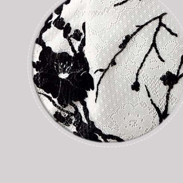 Black and white flocking lace cheongsam short flower dress