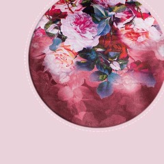 Oil painting flower print short pink Chinese mandarin collar dress