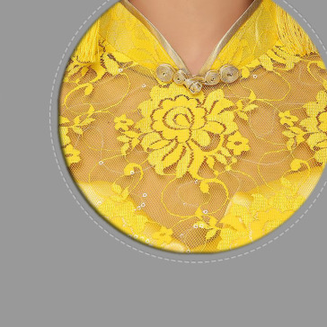 Cap sleeve mandarin collar lace cheongsam traditional Chinese wedding dress